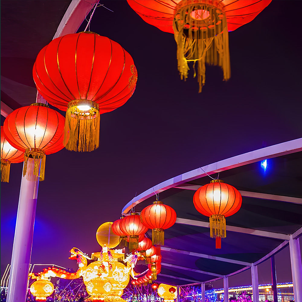 Lampion Rouge et Or Décoration