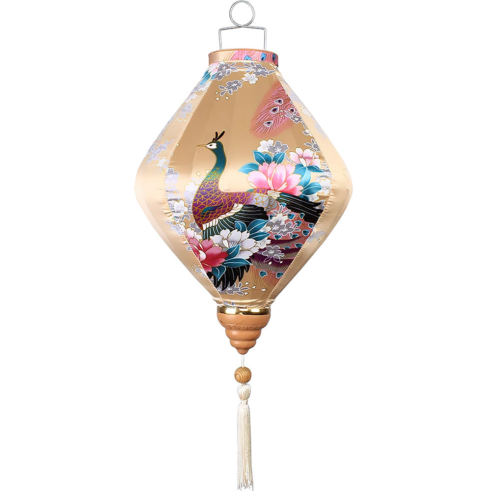 Lampion en Soie Beige