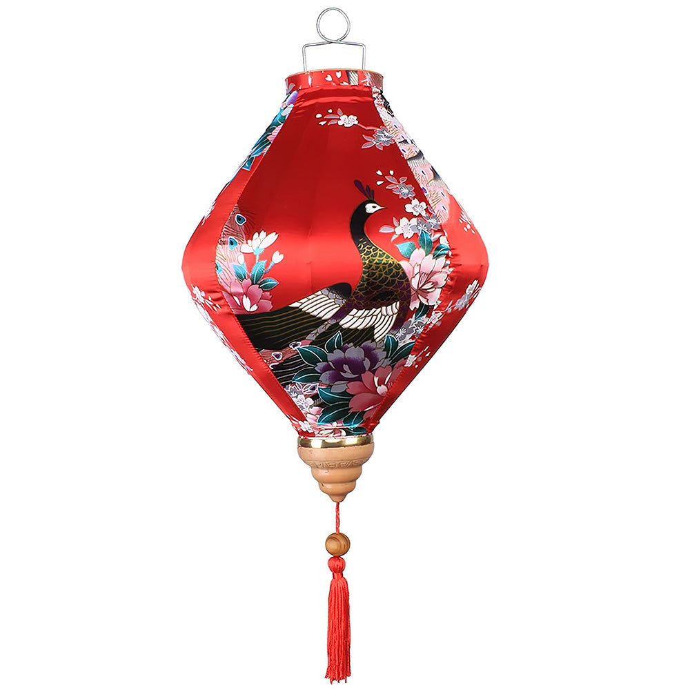 Lampion en Soie Rouge