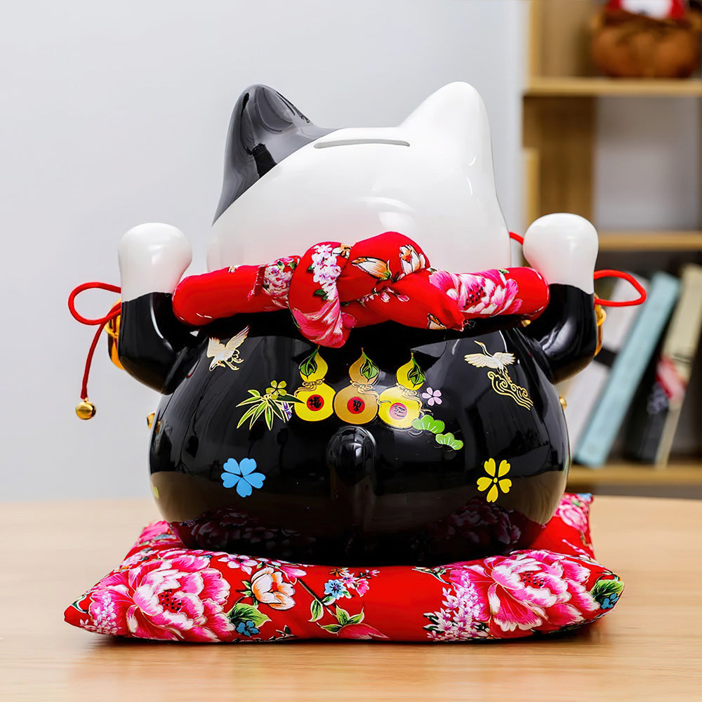 Tirelire Chat Chinois Noir