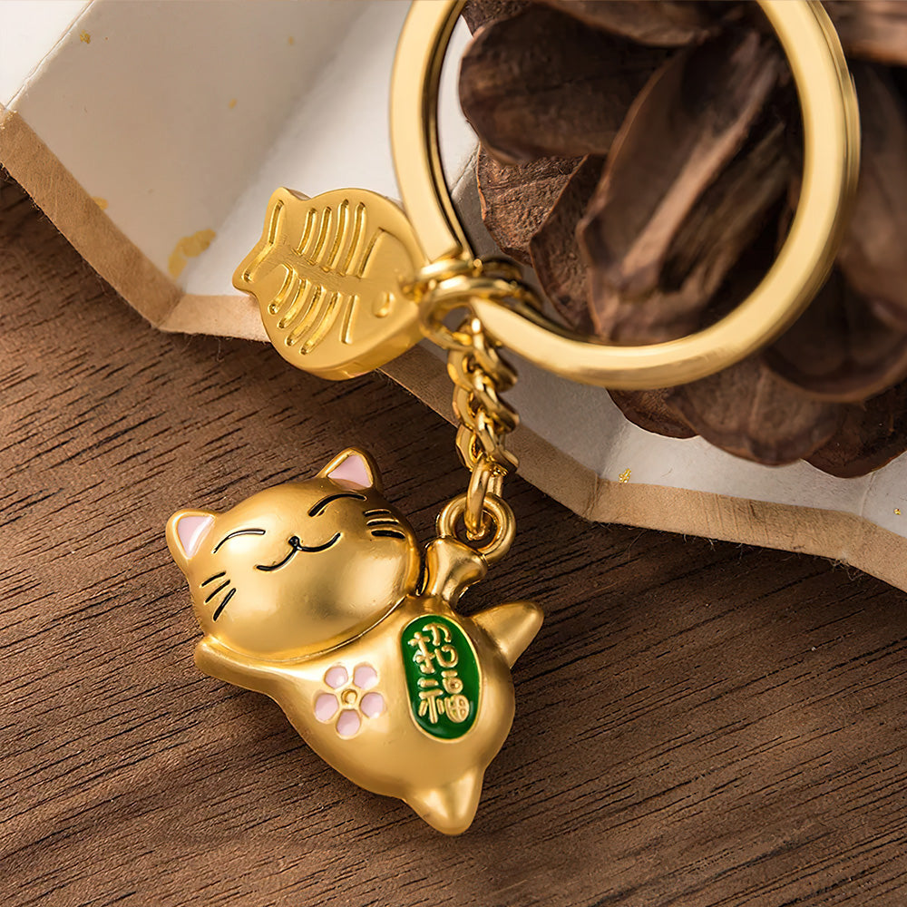 Porte Clé Chat Chinois Porte Bonheur