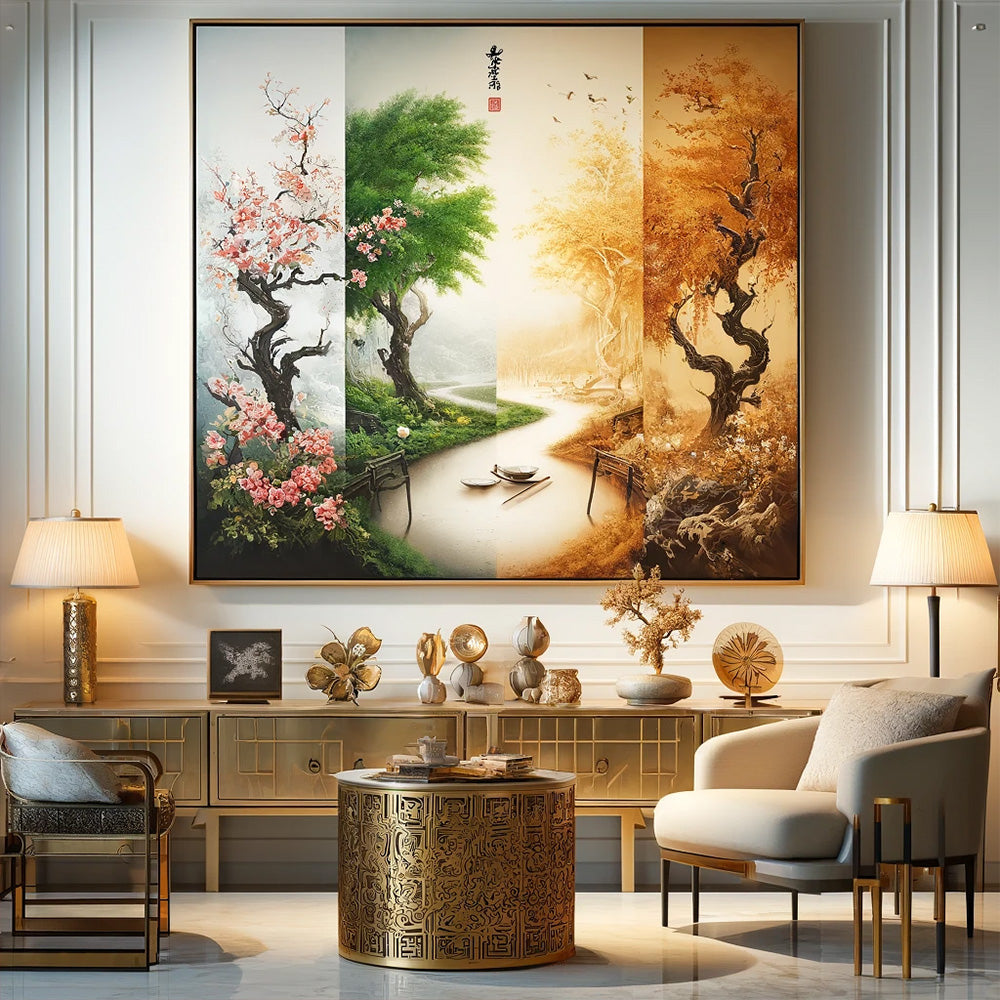 Tableau Asiatique 4 Saisons