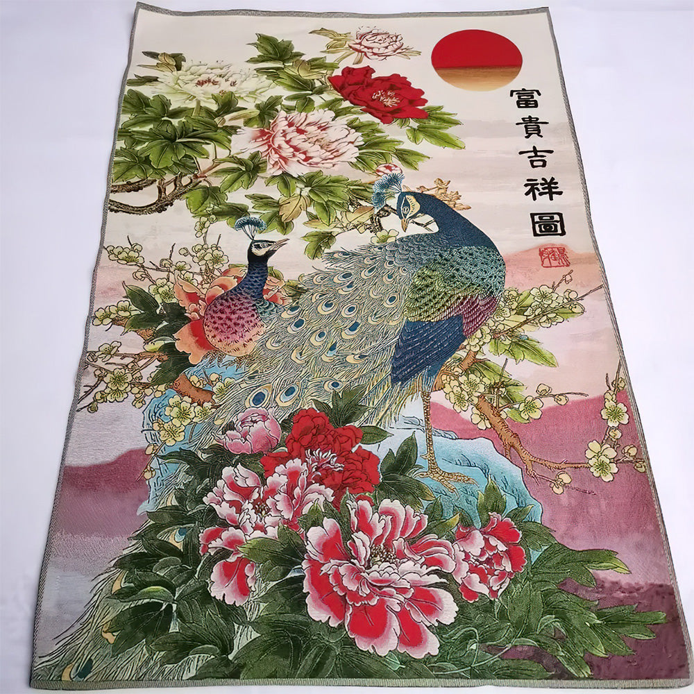 Tableau Asiatique Brodé Pan