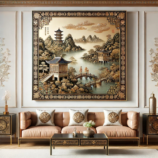 Tableau Asiatique Laqué