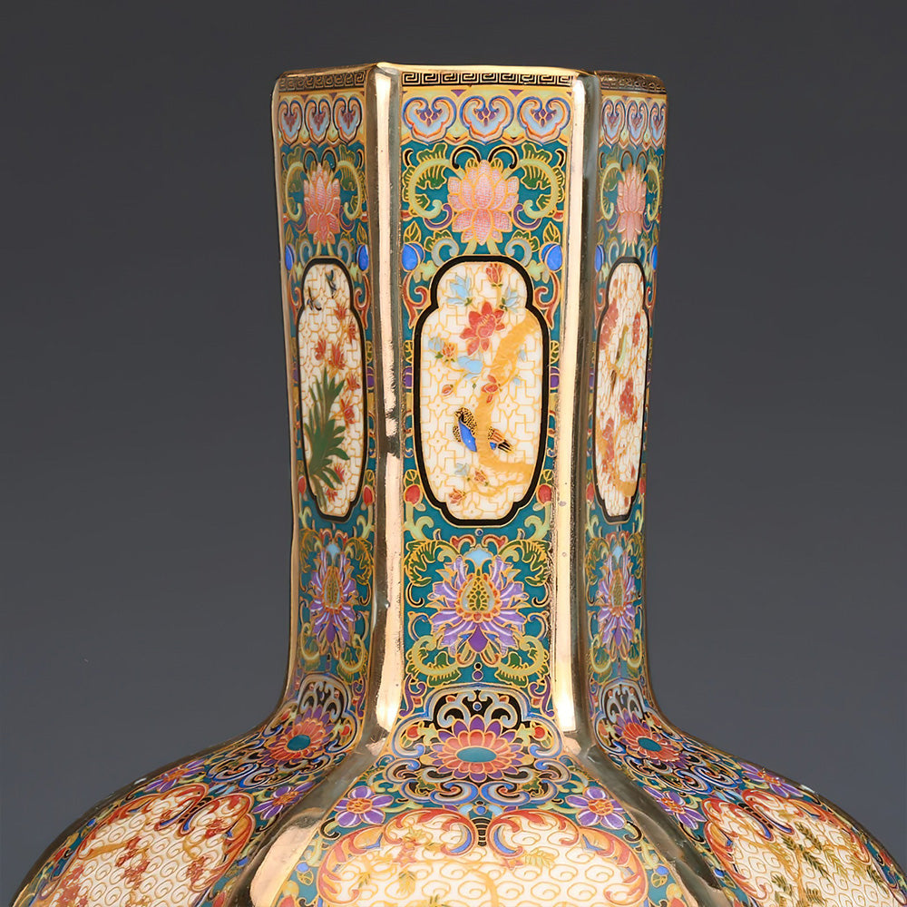 Vase Asiatique Antique Beige