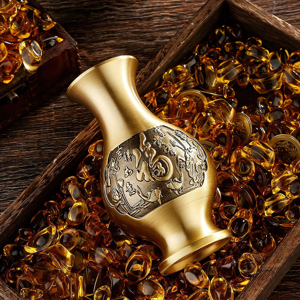 Vase Asiatique en Bronze style Or