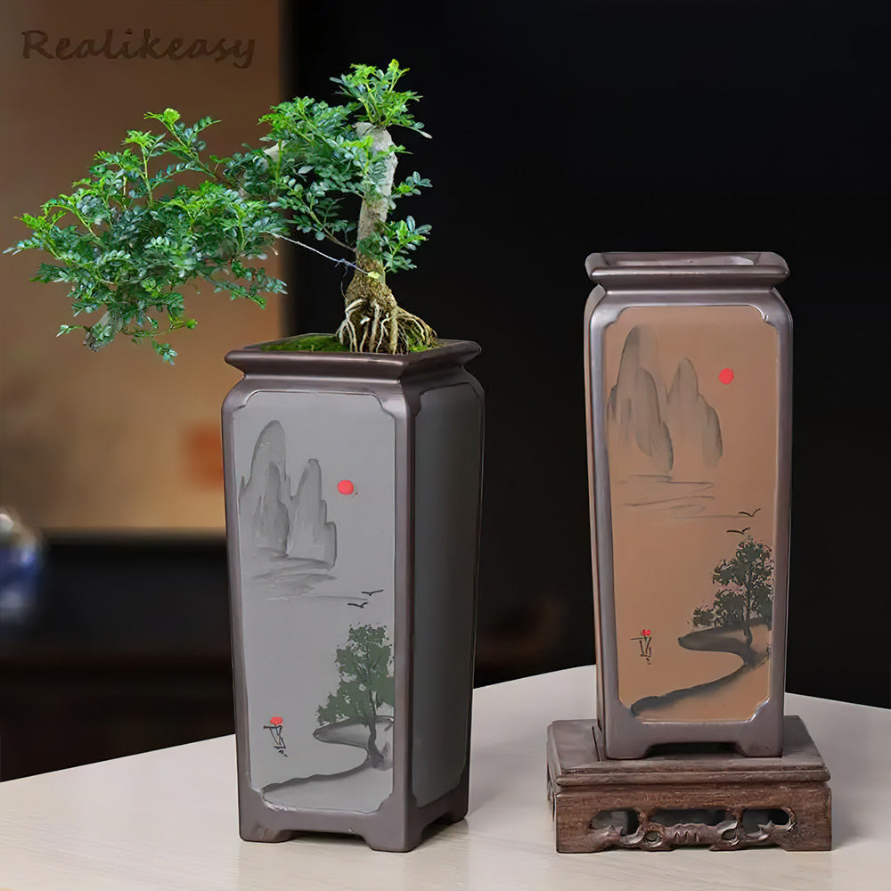 Vase Asiatique Carré
