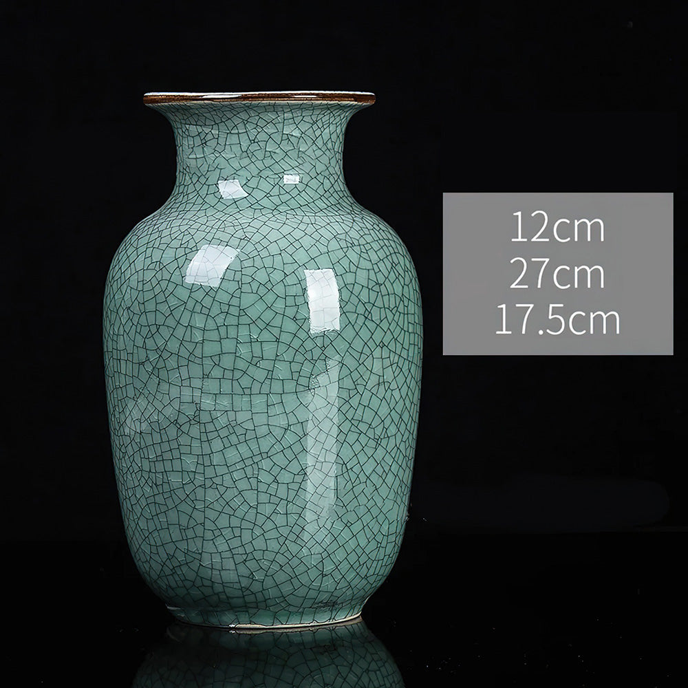 Vase Asiatique Cassé Vert de 27 cm