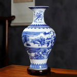 Vase Chinois en Céramique Bleu - Vignette | Trésors de Chine