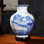 Vase Chinois en Céramique Bleu - Vignette | Trésors de Chine