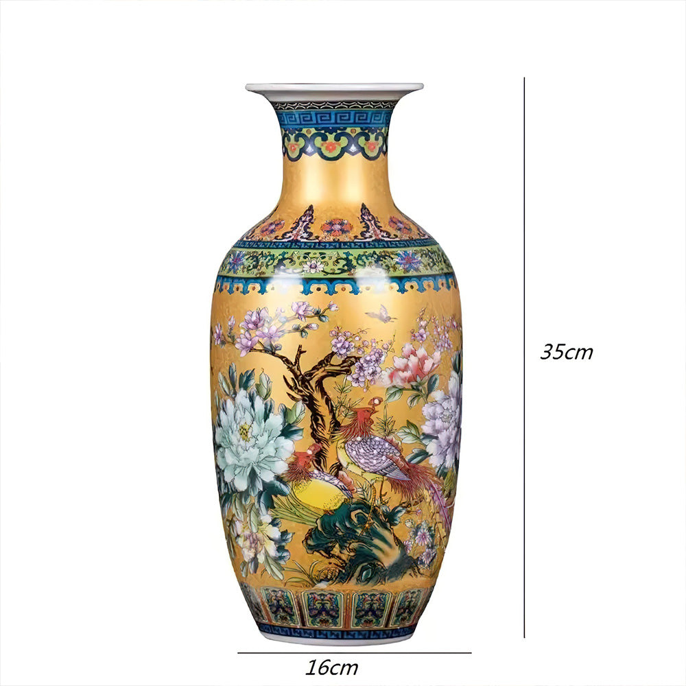 Vase Asiatique Doré de 35 cm