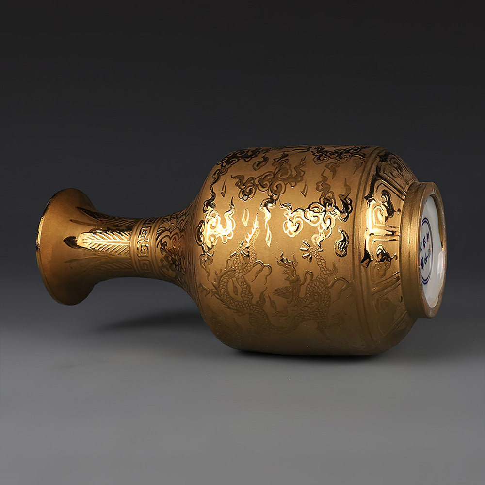 Vase Asiatique Dynastie Ming Dorure