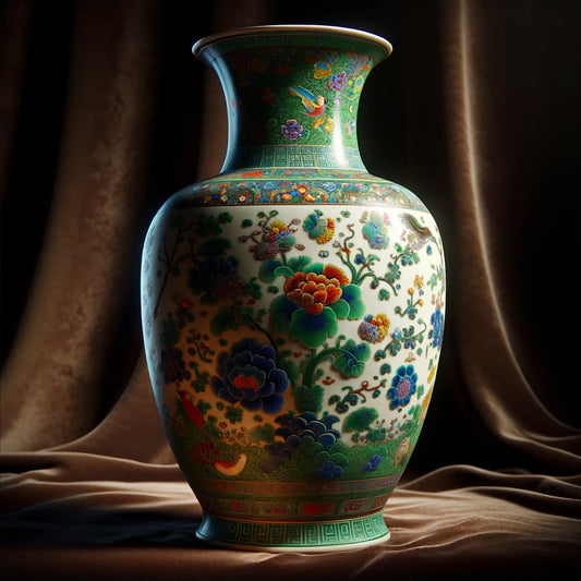 Vase Asiatique Famille Verte