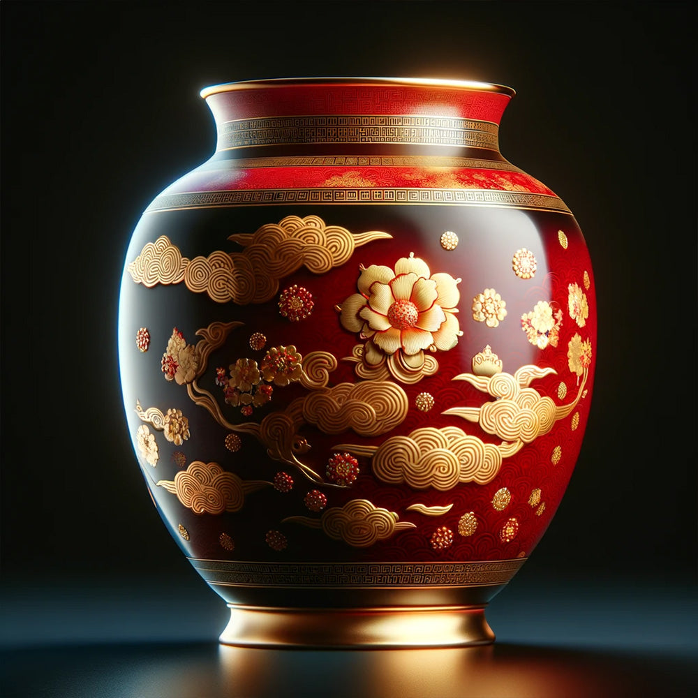 Vase Asiatique en Laque