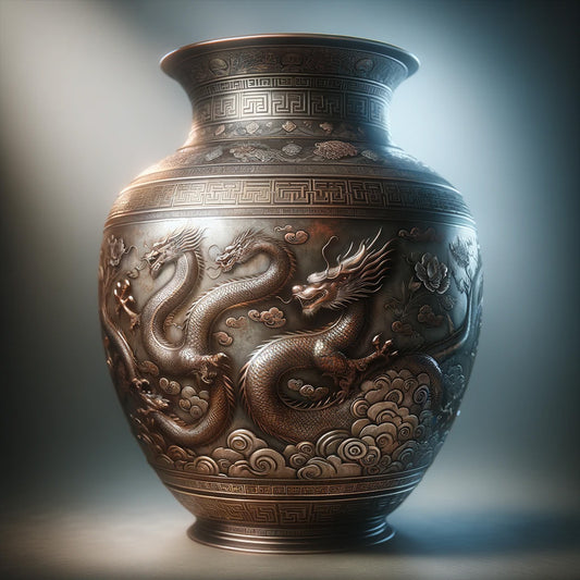 Vase Asiatique en Métal