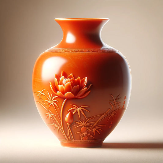 Vase Asiatique Orange