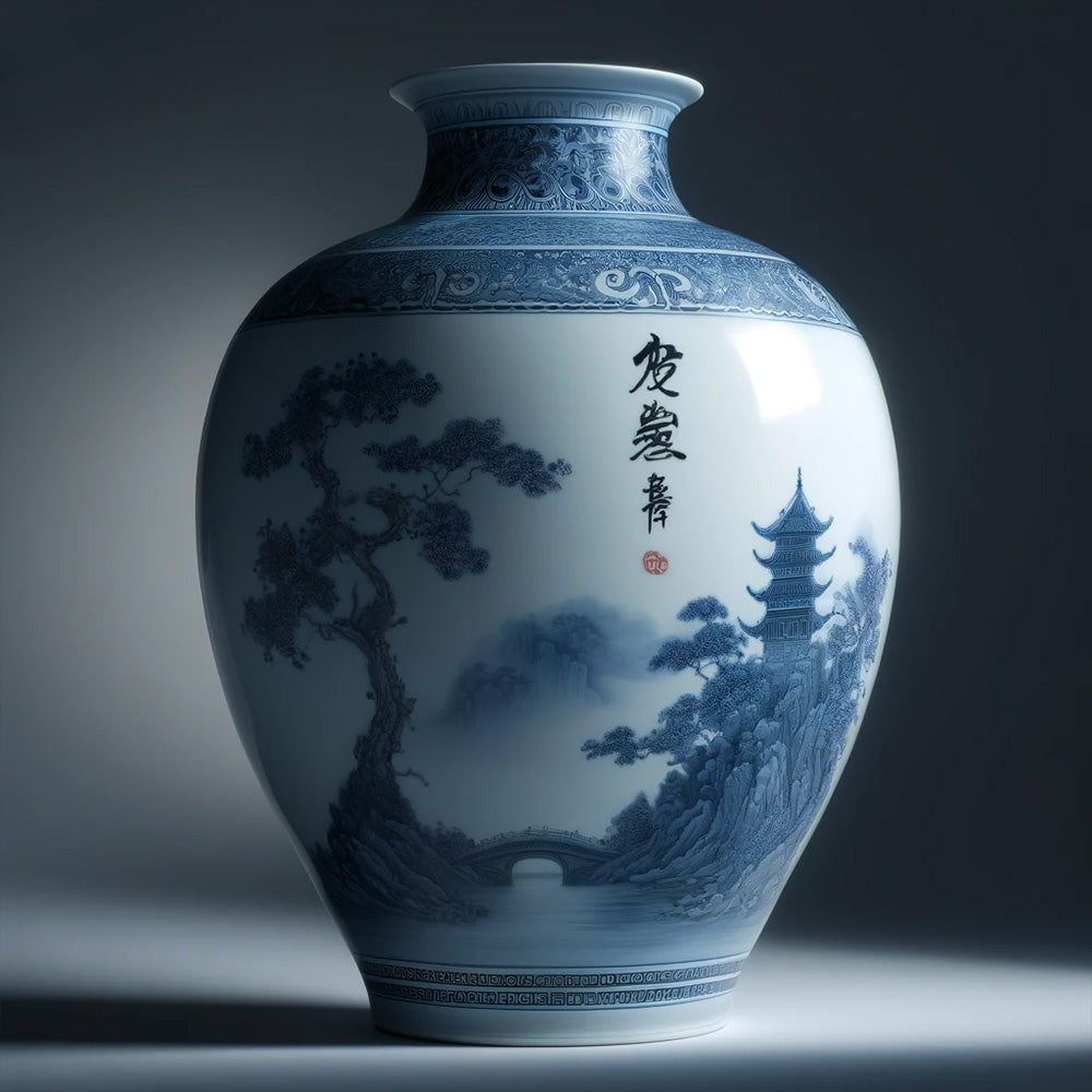 Vase Asiatique avec Signature Nankin