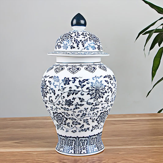 Vase Asiatique avec Couvercle