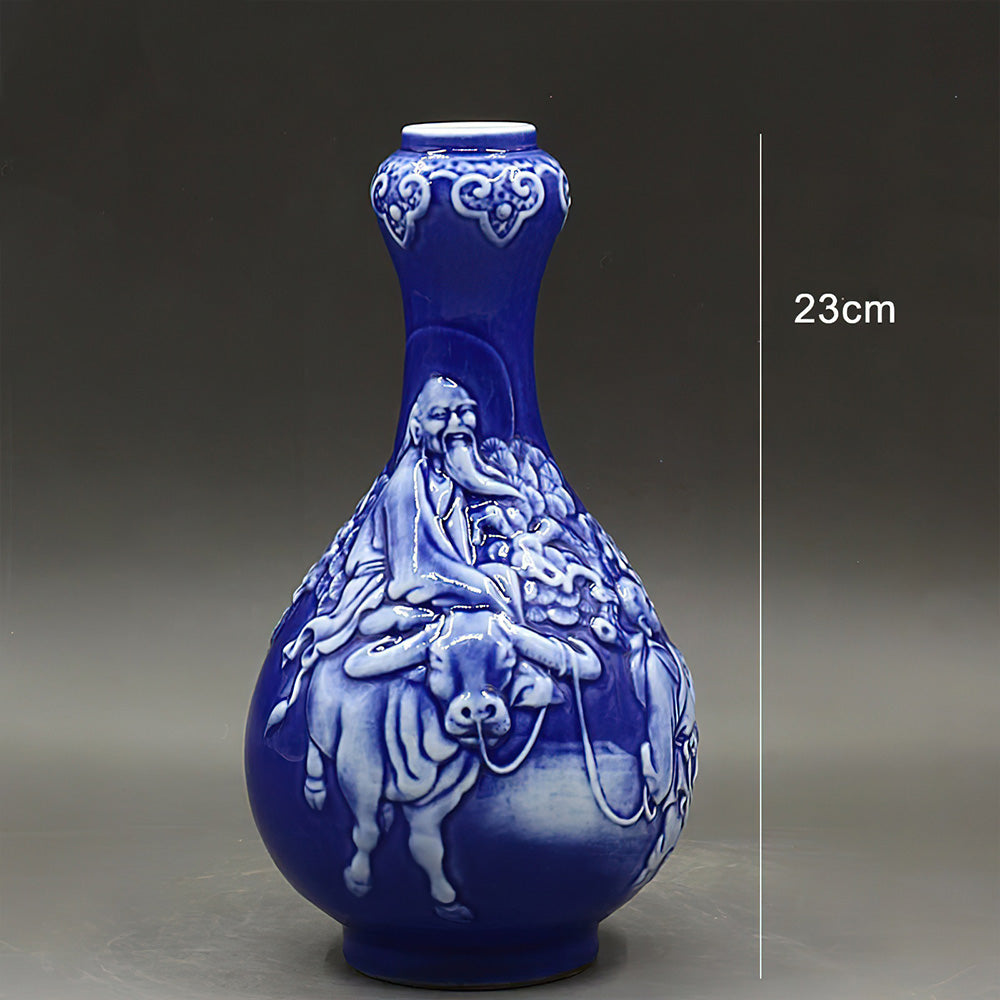 Vase Asiatique avec Relief de 23 cm