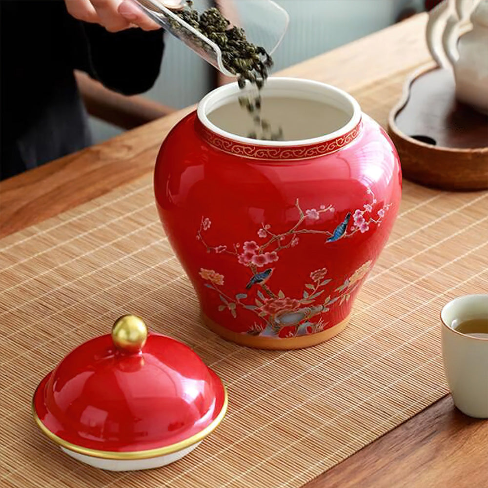 Vase Asiatique pour Thé à Fleurs