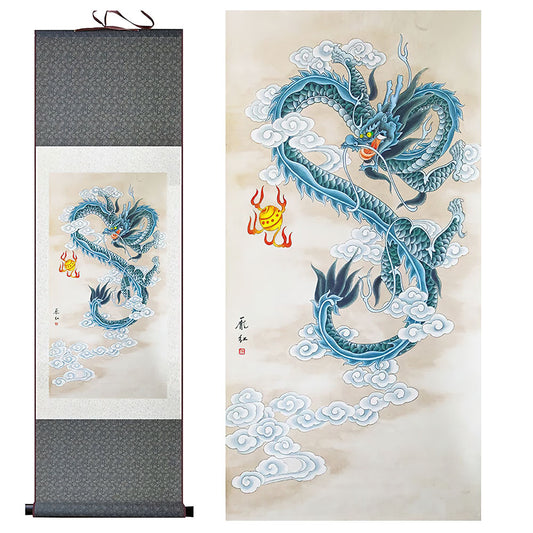 Grand Tableau Dragon Asiatique 