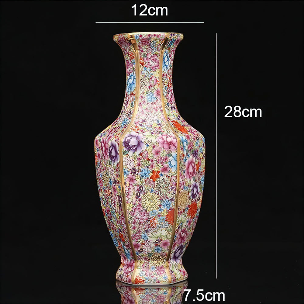 Grand Vase Asiatique Mille Fleurs 
