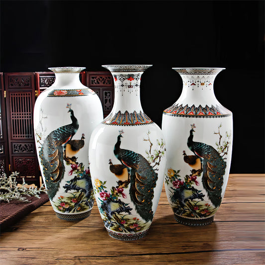 Grand Vase Asiatique Paon 