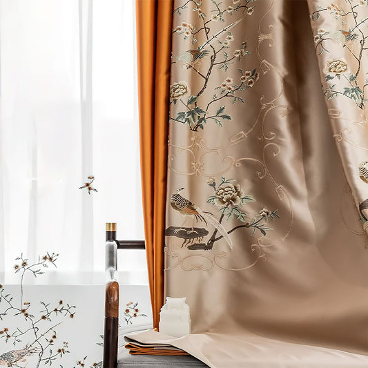 Rideau Chinois Tissu Motif Chinois