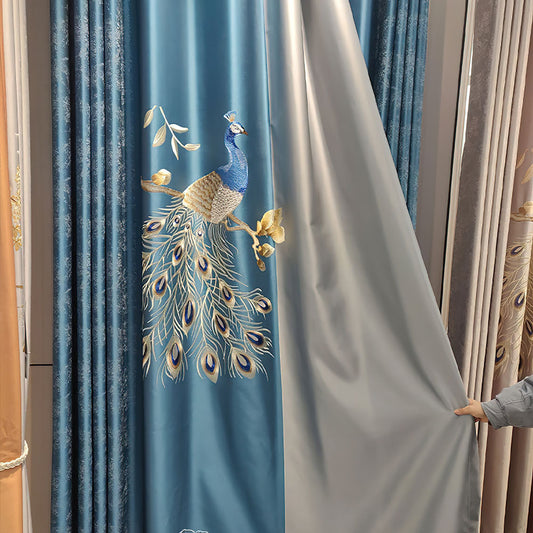 Rideau Motif Chinois Bleu