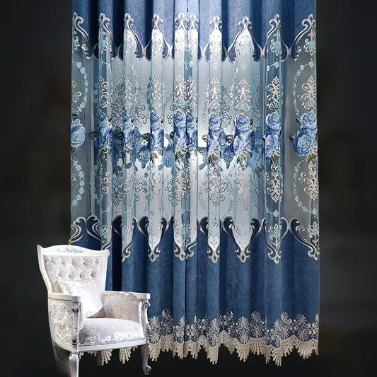 Rideau Style Chinois Bleu