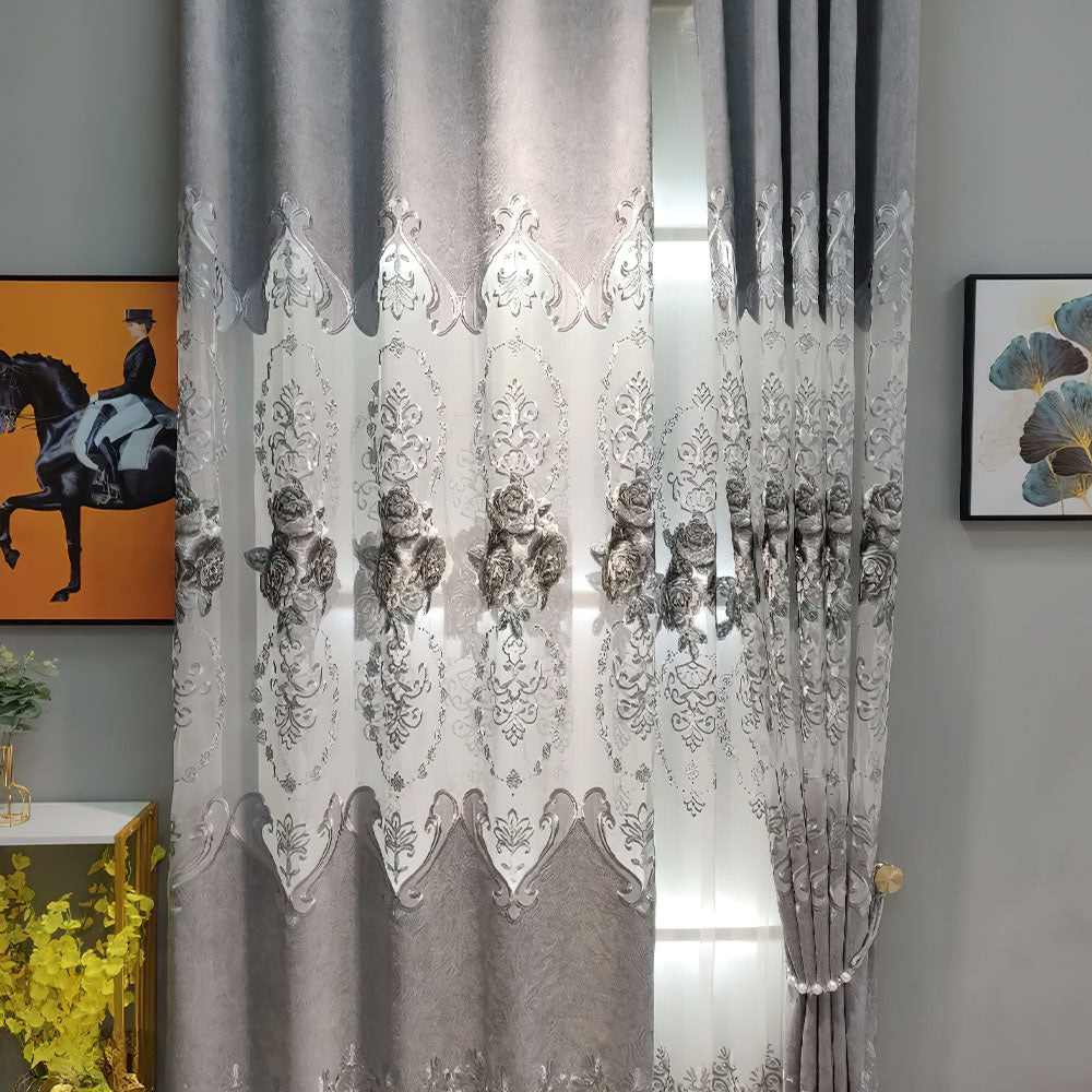 Rideau Style Chinois Gris
