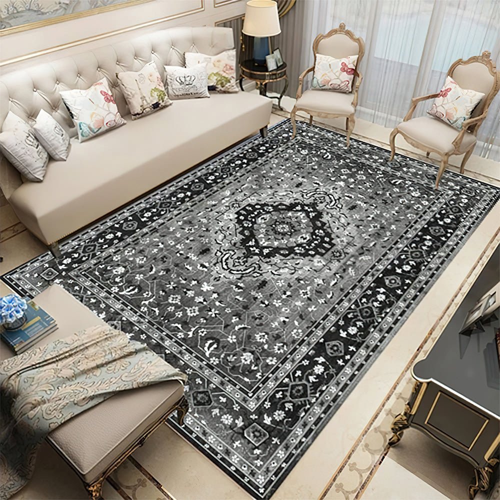 Tapis Asiatique Noir Gris