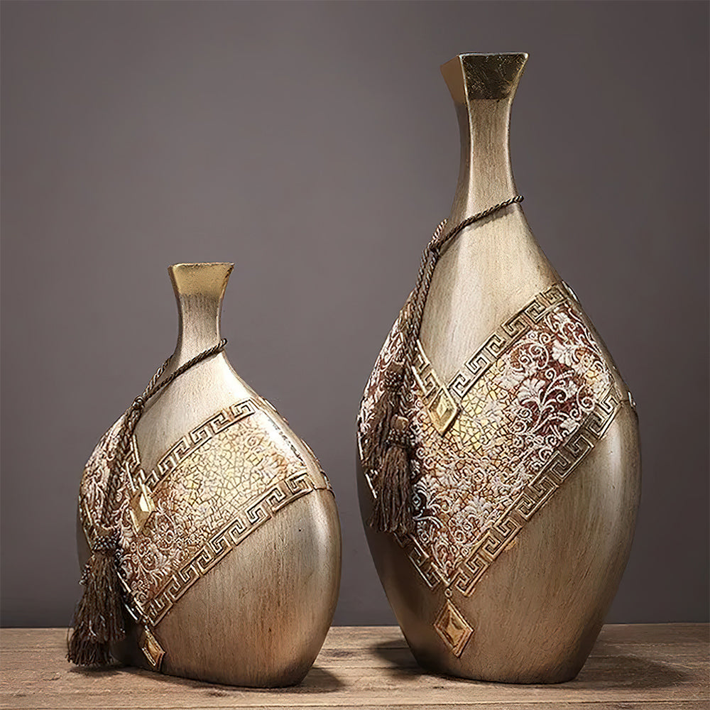 Vase Asiatique en Résine Traditionnel
