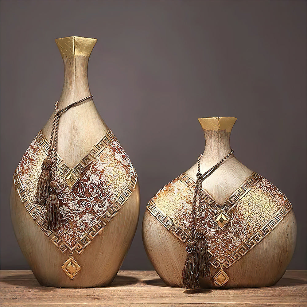 Vase Asiatique en Résine Vintage