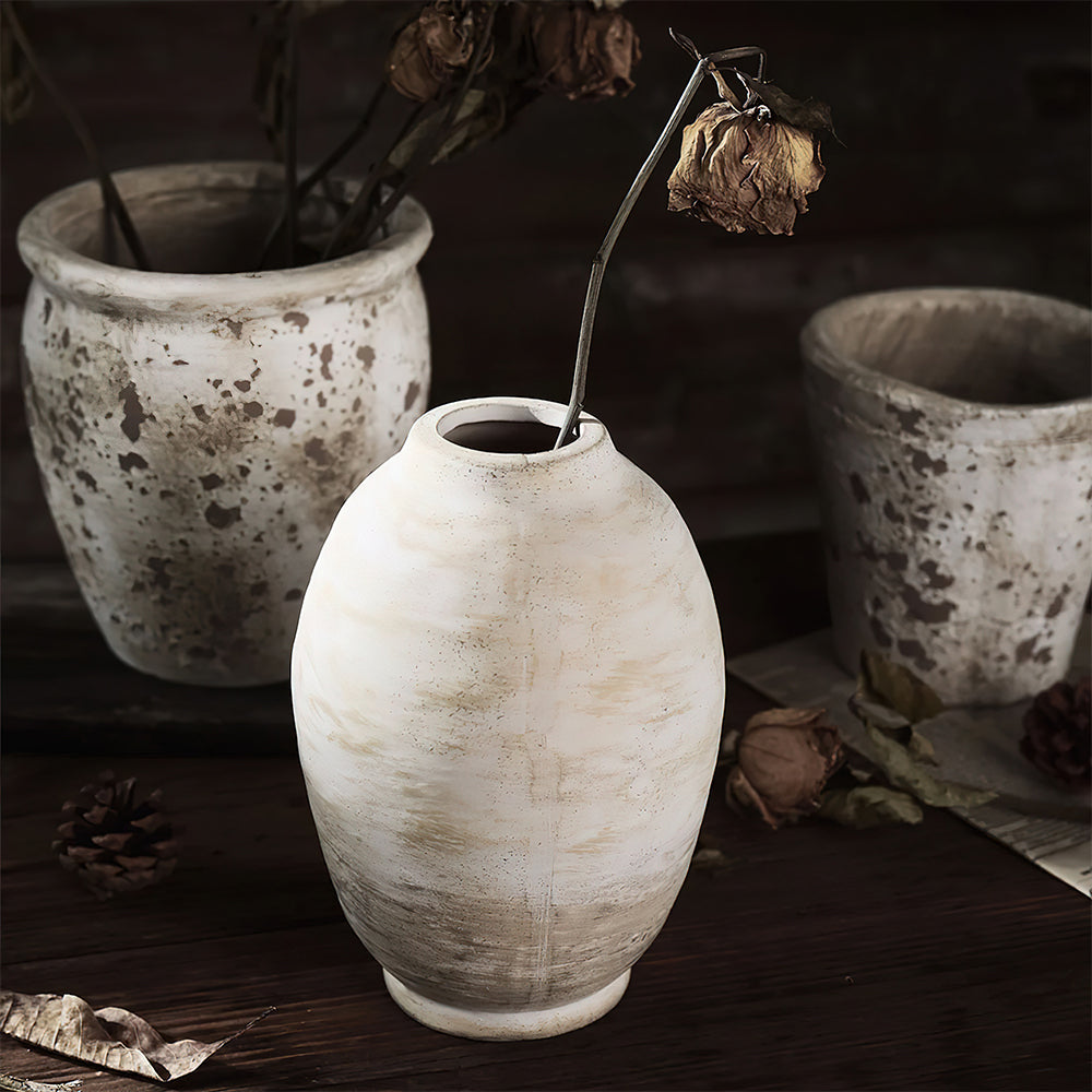 Vase Asiatique en Terre Cuite Vintage