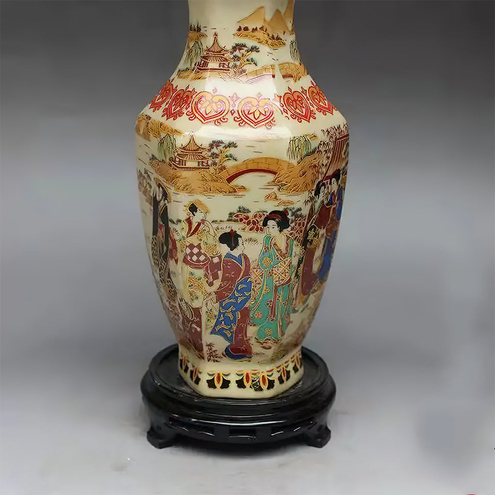 Vase Asiatique Famille Rose Vintage