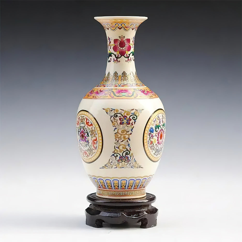 Vase Asiatique Imitation Ivoire 