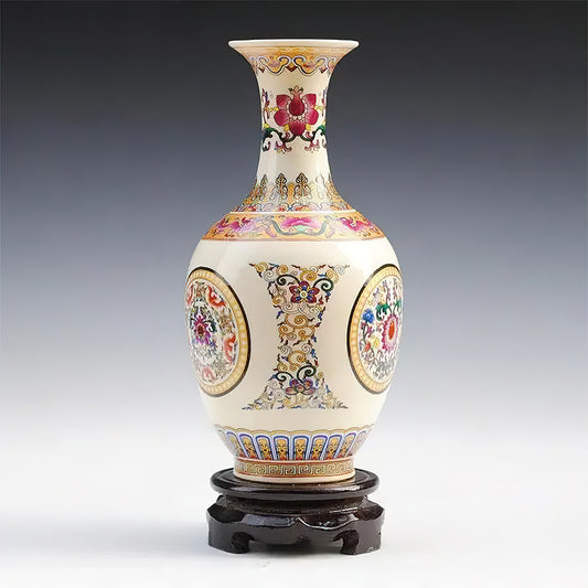 Vase Asiatique Imitation Ivoire 