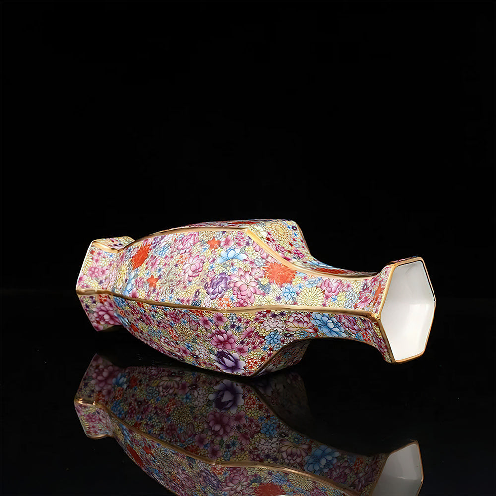 Vase Asiatique Mille Fleurs Ancien