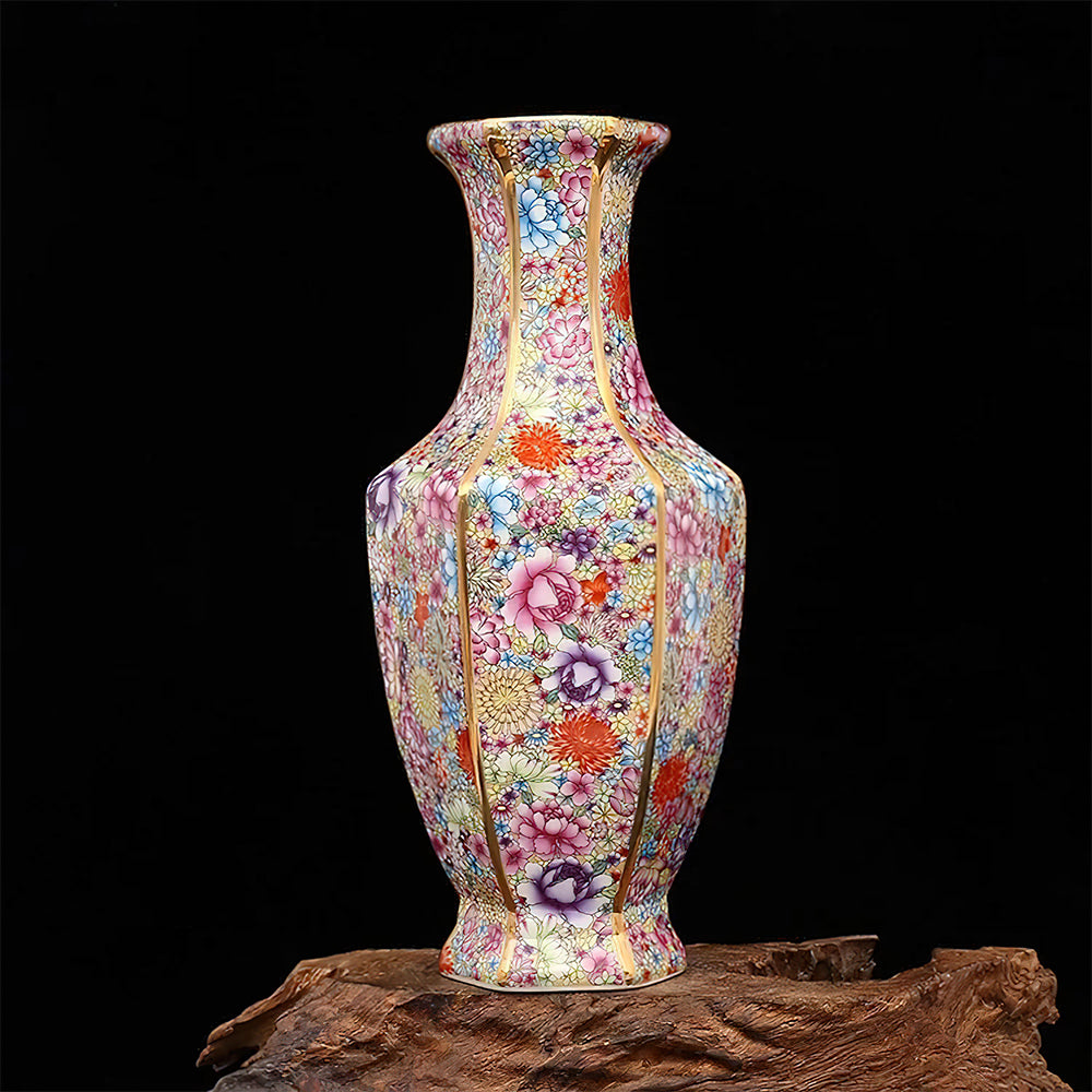 Vase Asiatique Mille Fleurs 