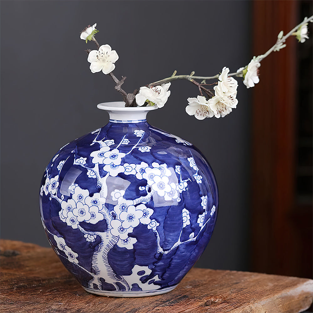 Vase Asiatique Peint à la Main 