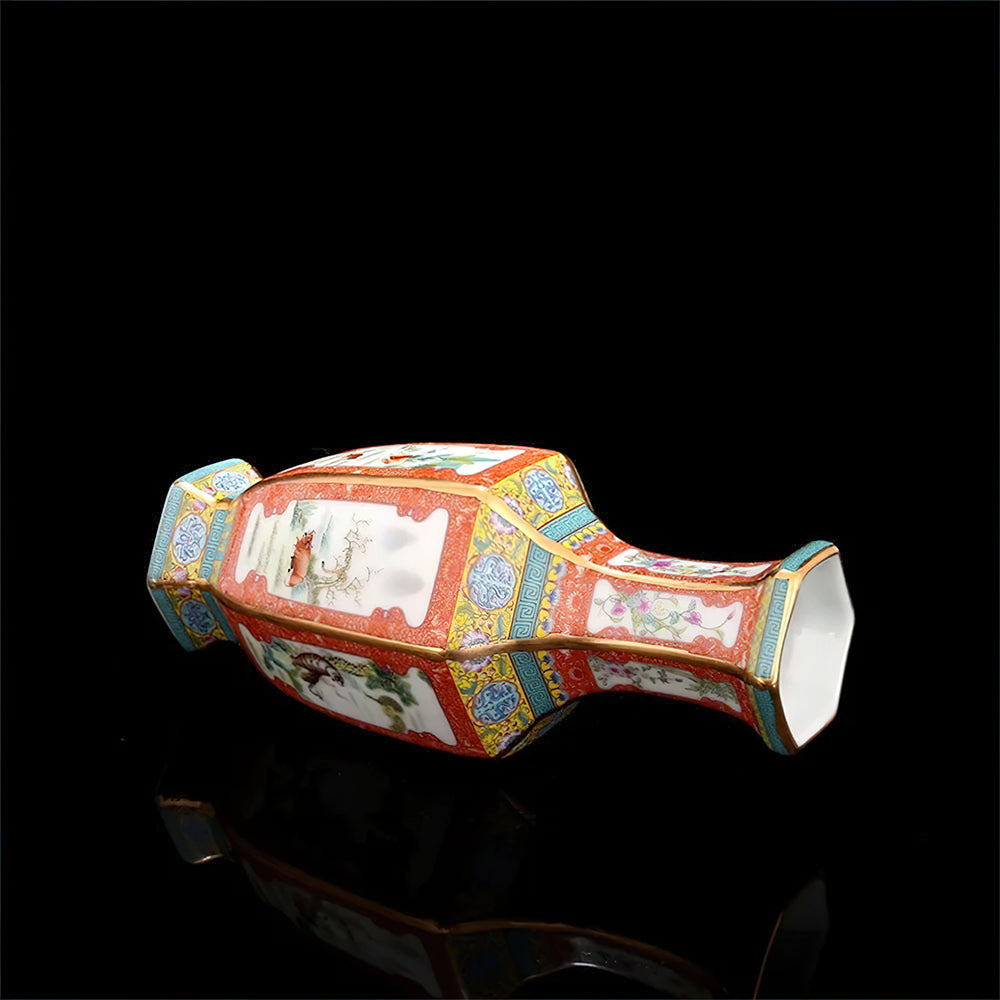 Vase Asiatique Qianlong Rouge