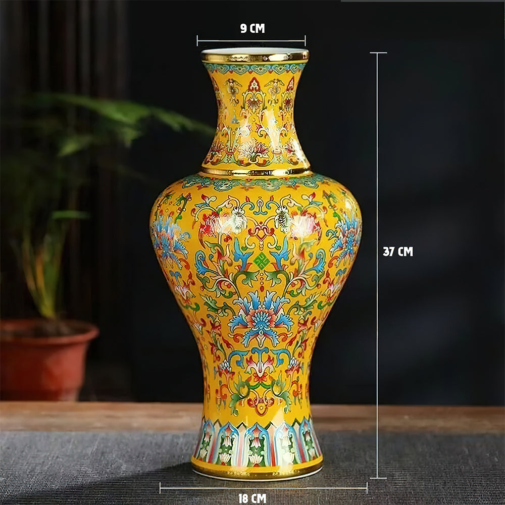 Vase Asiatique Rare Jaune