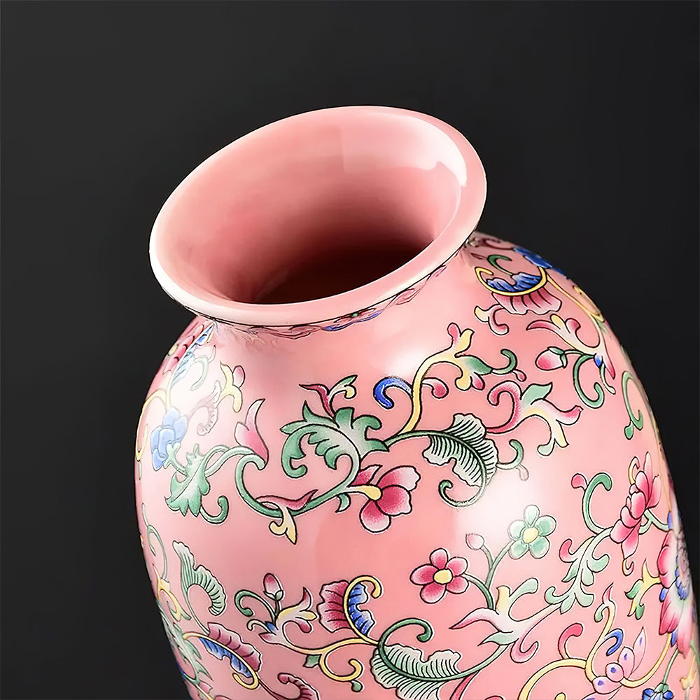 Vase Asiatique Rose Ancien