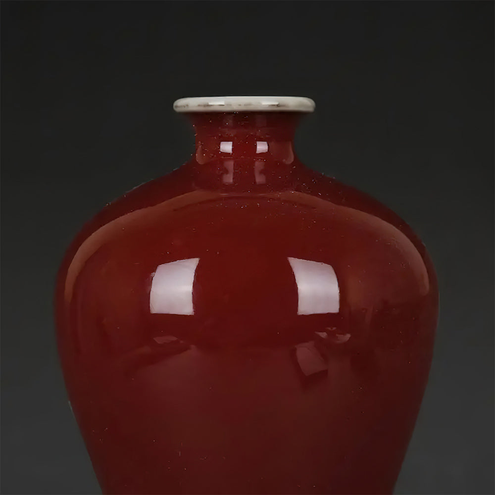 Vase Asiatique Sang de Boeuf Rouge