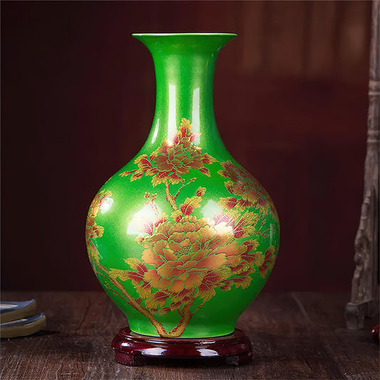 Vase Asiatique Vert 