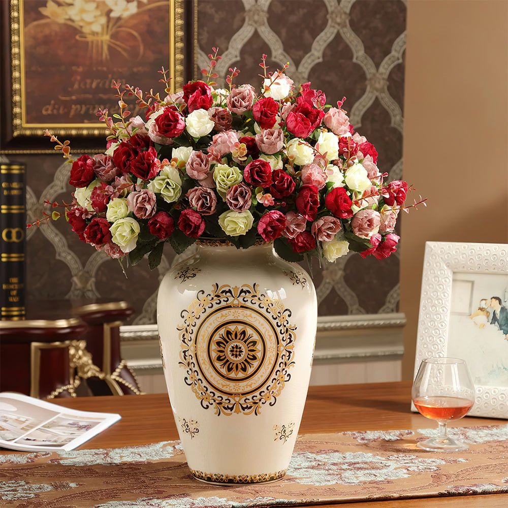 Vase Asiatique Vintage Fleurs